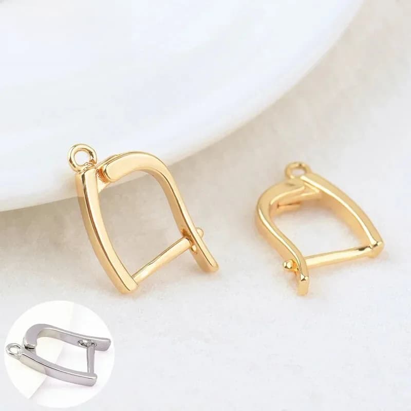 (2683) 6 pièces 16.5x12MM 24K couleur or laiton avec broches boucle d'oreille fermoir haute qualité bijoux à bricoler soi-même faisant des résultats accessoires