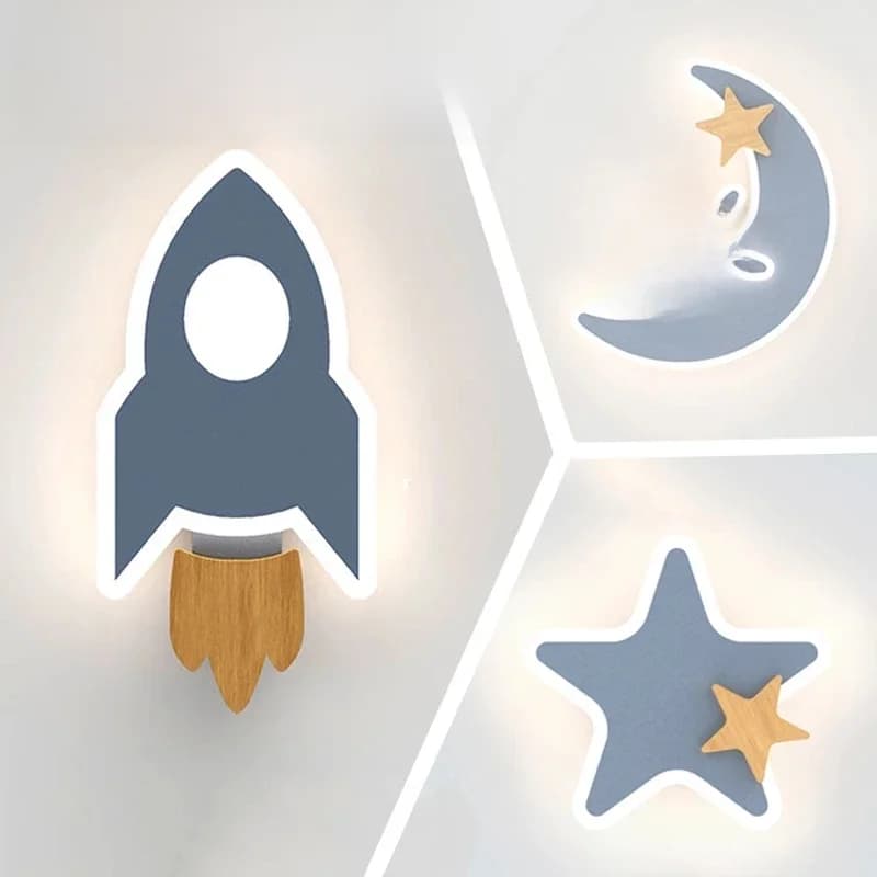 Applique murale LED en forme de fusée, en acrylique, style nordique, luminaire décoratif d'intérieur, idéal pour une chambre d'enfant ou une chambre à coucher decoration maison lampe