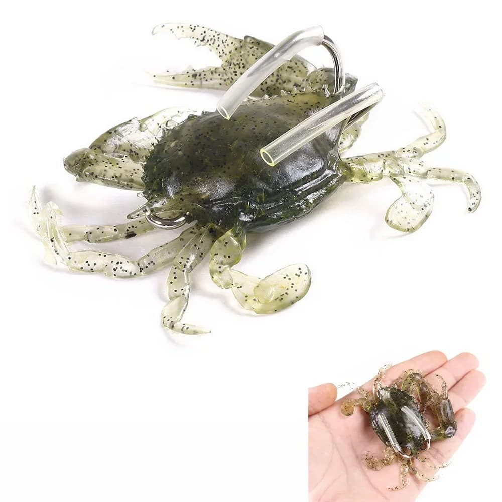 Crabe bionique Silicone appât souple artificiel réaliste leurre de pêche 80mm 19g poisson d'eau douce gabarit tête appâts pour matériel de pêche