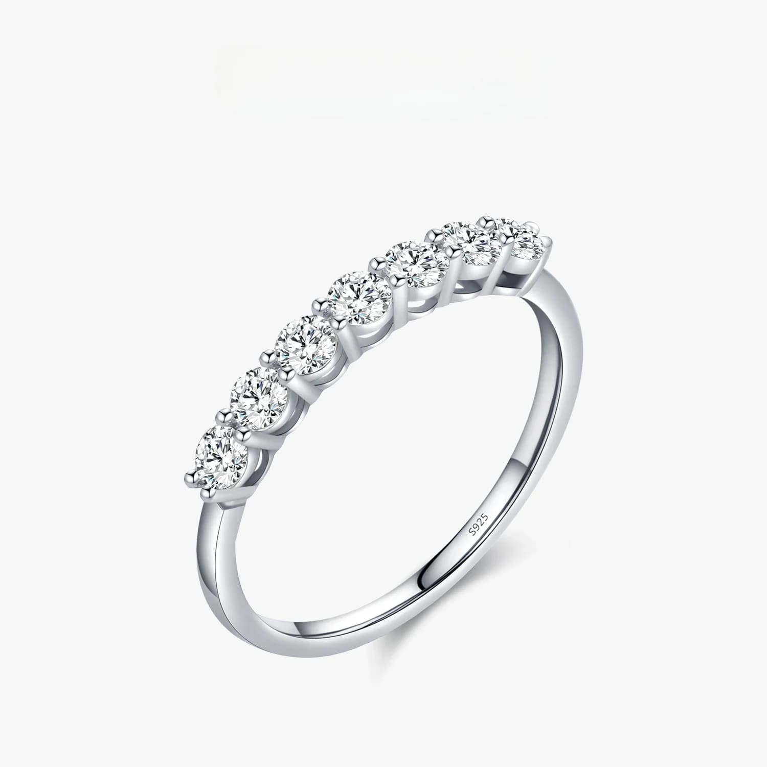 Modian luxe solide 925 en argent Sterling Simple 5A zircone éblouissante bague décontractée pour les femmes de mariage déclaration bijoux