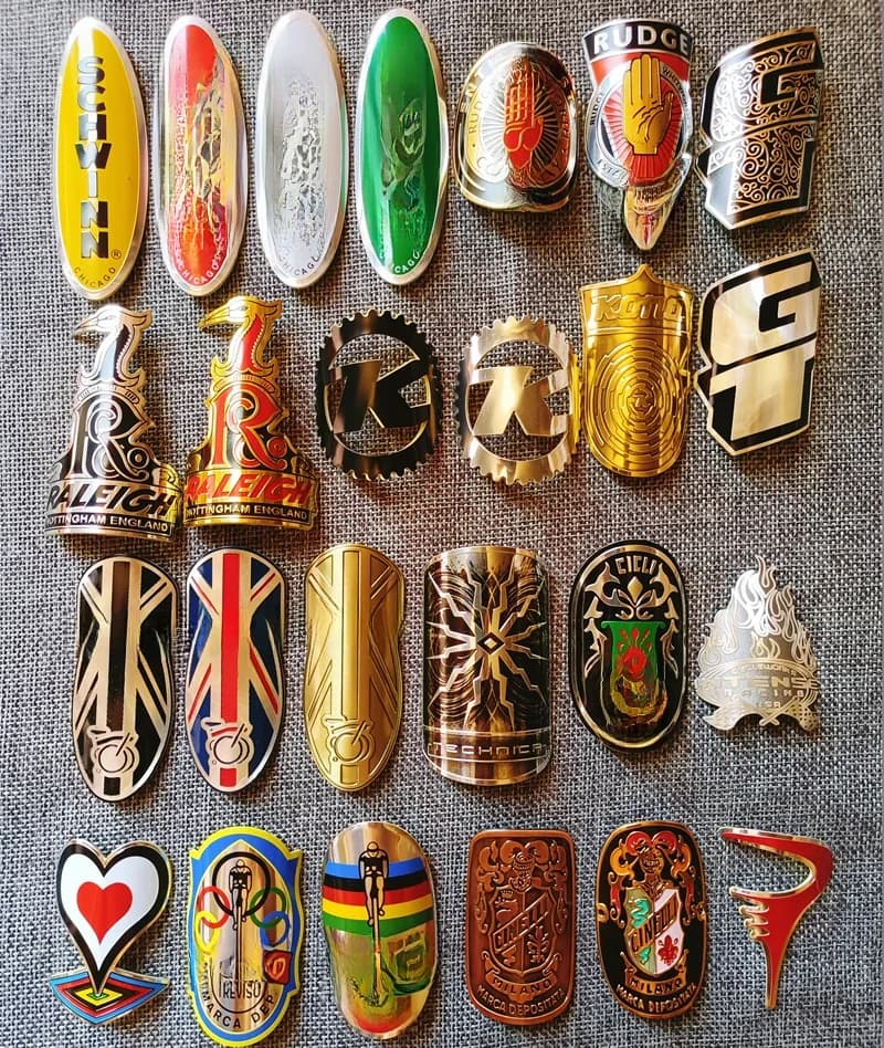 Badge de tête de vélo classique vintage, 2 autocollants en aluminium pour vtt BMX, cadre de vélo pliant, accessoires de cyclisme, emblème