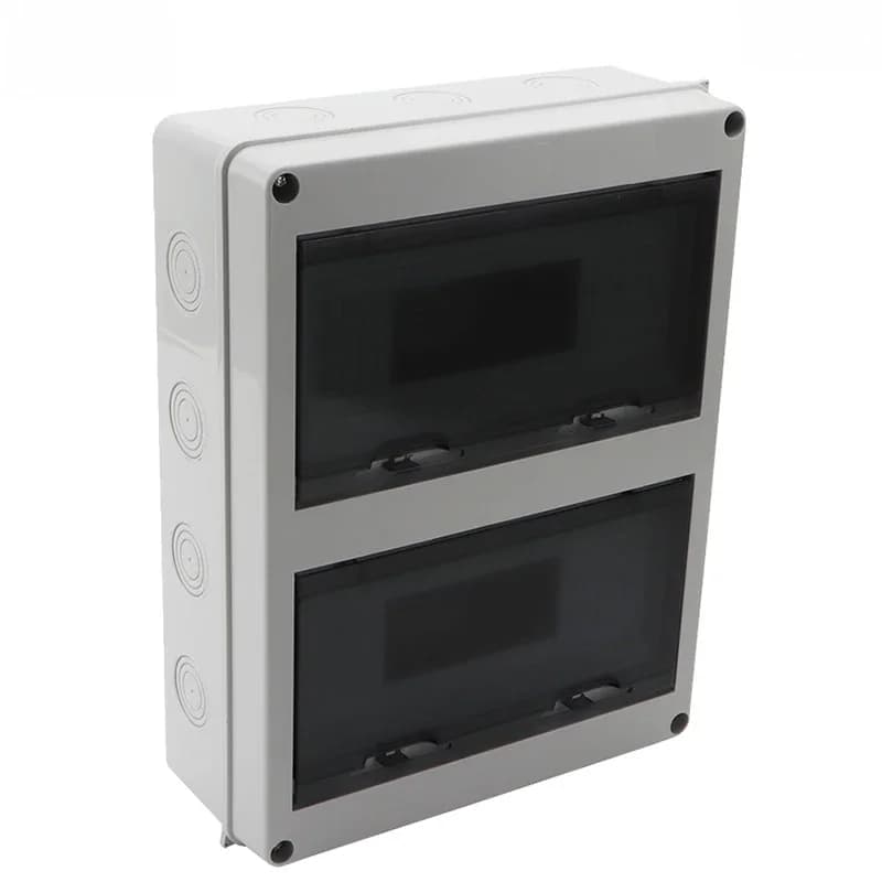 Boîte de distribution électrique en plastique étanche, boîte MCB montée sur panneau, IP65, 24 voies
