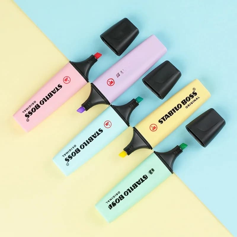 Stylo marqueur de couleur bonbon, 6/9 couleurs, STABILO BOSS Macaron, surligneur, pas facile à sécher, marqueur de trait