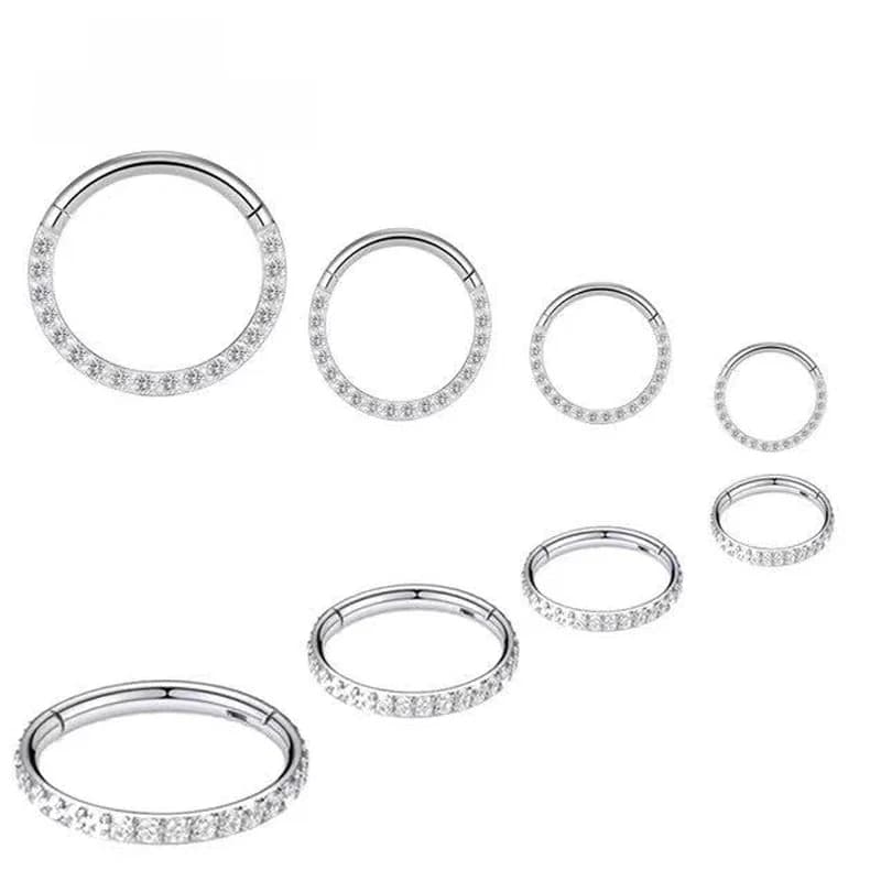Boucles d'oreilles piercings en titane CZ, anneaux antarctiques à segment haut, petit septum ouvert, bijoux de corps Helix, ASTM f136, haute qualité, nouveau, G23,piercing pour le nez,piercing