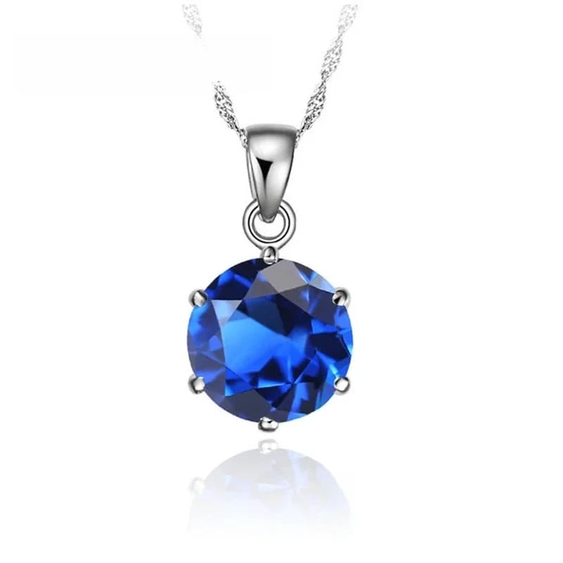 Prix de vente Nice 925 en argent Sterling collier femmes bijoux de mariage 6 griffe cubique Zircon pendentif accessoires de fiançailles