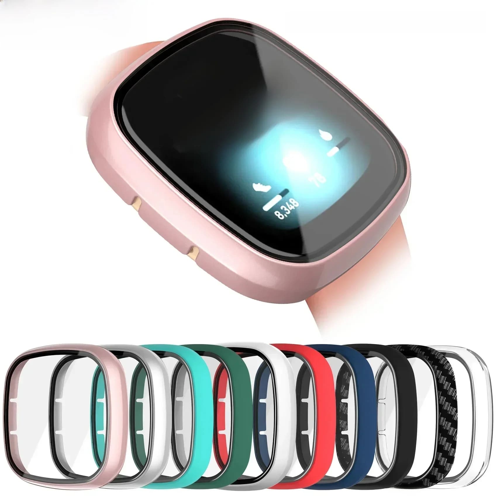 Coque de protection mate pour Fitbit Versa 3/Sense, film protecteur d’écran, coque de protection intégrale pour Fitbit Versa 4/Sense2, accessoire.