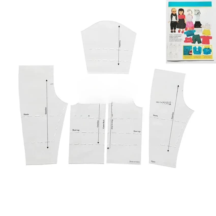 5 pièces/ensemble petite mode tissu couture poupée modèle de mode motif conception règle