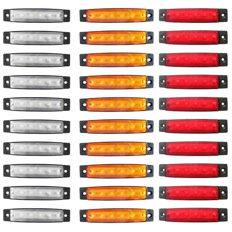 10 pièces camion remorque côté marqueur indicateurs lumière voiture Signal frein arrière avertissement feu arrière LED 12V 24V avertissement lampe blanc jaune