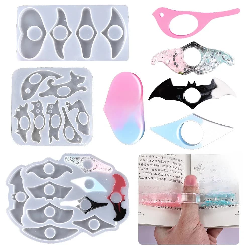 Moule en Silicone miroir cristal, bricolage, multi-styles, outils de lecture d'anneaux de livre, moule d'anneaux pour la fabrication de bijoux
