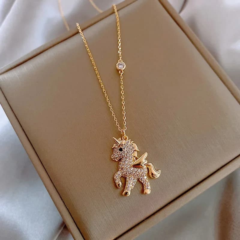 Nouveau Collier Pendentif Animal Mignon pour Femme, avec Strass, Perle et Lettre, Chaîne de Clavicule, Bijou de Fête, Cadeau