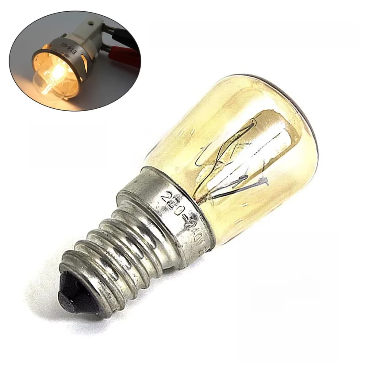 Ampoule de four haute température 25W 220-240V, E14, 300 degrés, pour grille-pain, vapeur, lampe de maintien pour cuisinière