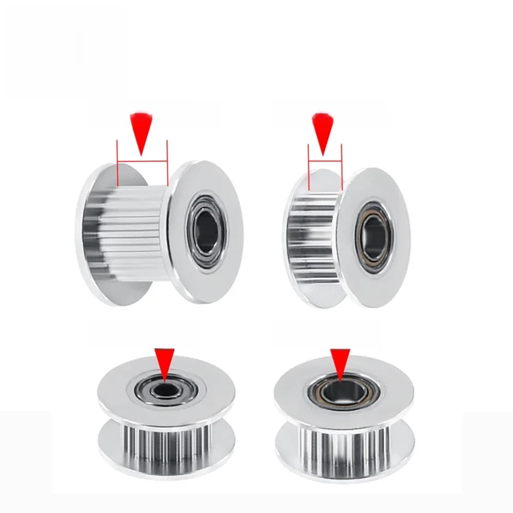 Poulie de distribution synchrone passive type GT2 en aluminium à 16/20 dents pour imprimante 3D, poulie de guidage large 6mm/10mm