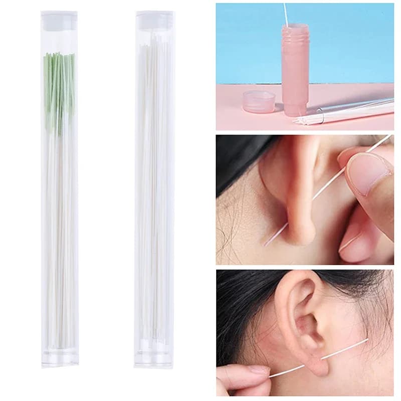 Ensemble de livres d'oreilles percés, solution d'herbes, papier, soie, kit d'outils de suivi des trous d'oreille, nettoyeur de trous de boucles d'oreilles de poulet, 60 pièces