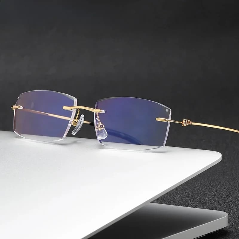 ZIROSAT 8581 lunettes de lecture hommes Anti rayons bleus presbytie lunettes ordinateur sans cadre avec + 1.0 + 1.5 + 2.0 + 2.5 + 3.0 +