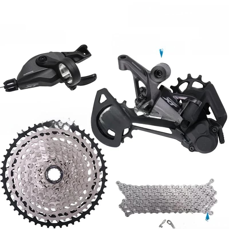 Groupe Shimano Deore XT 12 vitesses avec levier de vitesses M8100, dérailleur arrière CN-M6100, chaîne d'origine et cassette 11-50T/52T