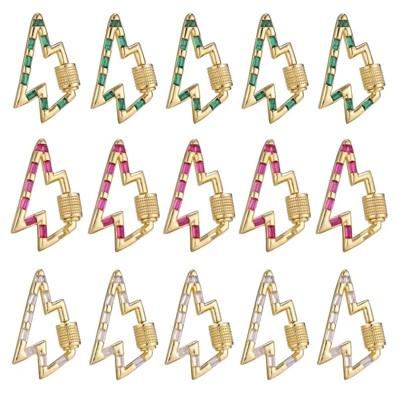Juya, mousquetons décoratifs en spirale plaqués or 18 carats, fermoirs, accessoires pour la création de chaînes à suspendre, pendentifs à la mode et bijoux.