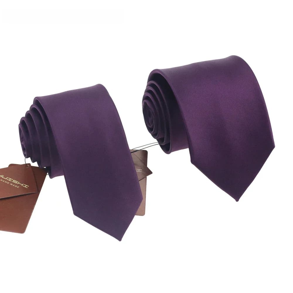 Classique affaires cravate col hommes femmes qualité rayure cravates foulards violet profond imperméable Style britannique hommes cravates couleur