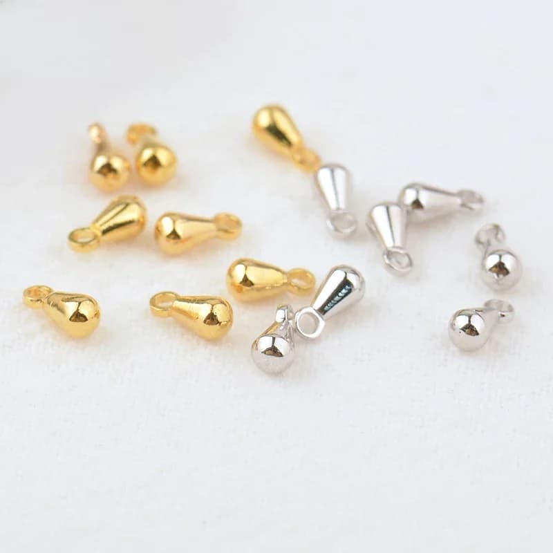 (3395) 20 pièces 3x6MM 4x8MM 24K couleur or plaqué laiton forme de goutte fin perles de haute qualité bijoux à bricoler soi-même accessoires