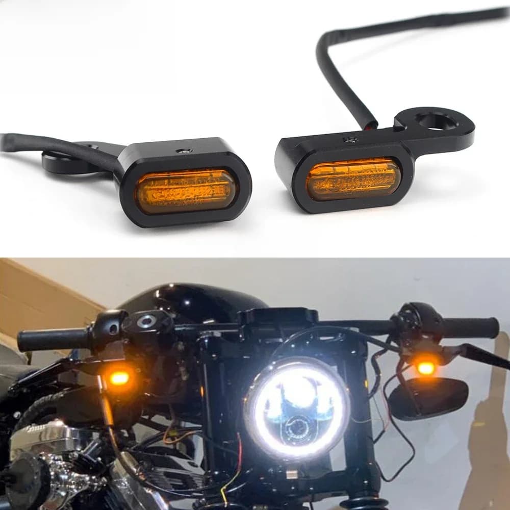 Clignotant de moto 12V ambre LED, indicateurs lumineux de guidon pour Harley Sportster Iron XL 883 1200 quarante-huit