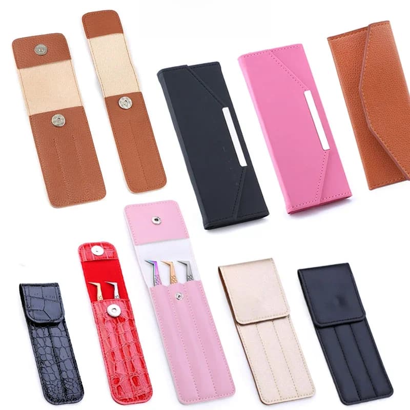 Pincettes d'extension de cils, étui en cuir, Collection de porte-pince, boîte de rangement professionnelle, Portable, sac de rangement sûr, outil de maquillage