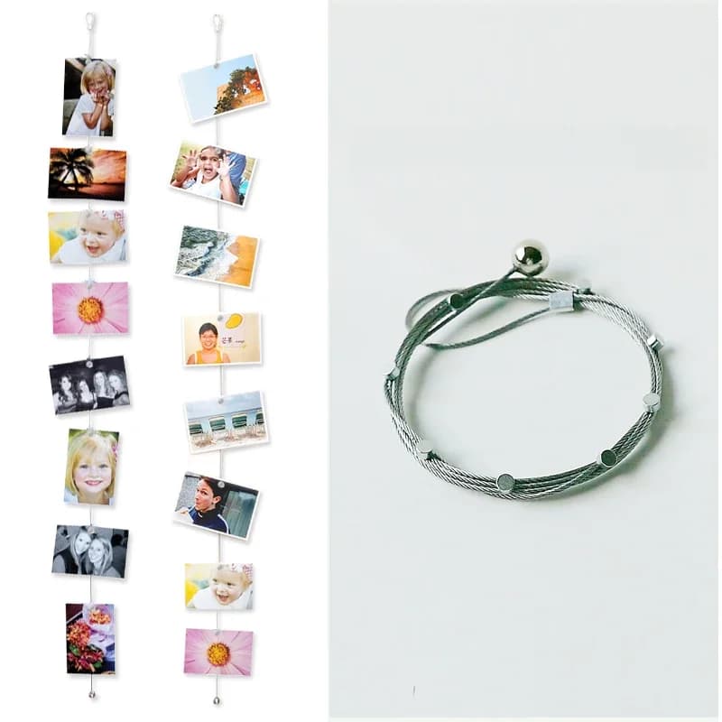 1.5 mètres câble magnétique Photo chaîne cadre boucle mariage mur Art suspendu bannière Photo corde porte-Photo maison bricolage décorations