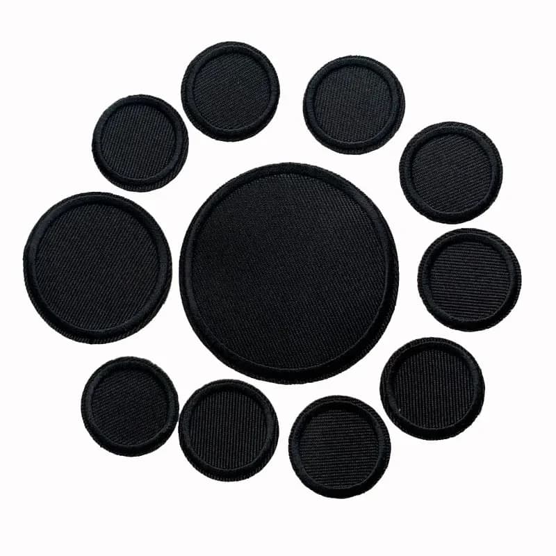 Patchs ronds noirs pour vêtements, 5 pièces, Patch à repasser brodé, autocollant appliqué, Badges décoratifs DIY 2.5cm 4.5cm 6.2cm