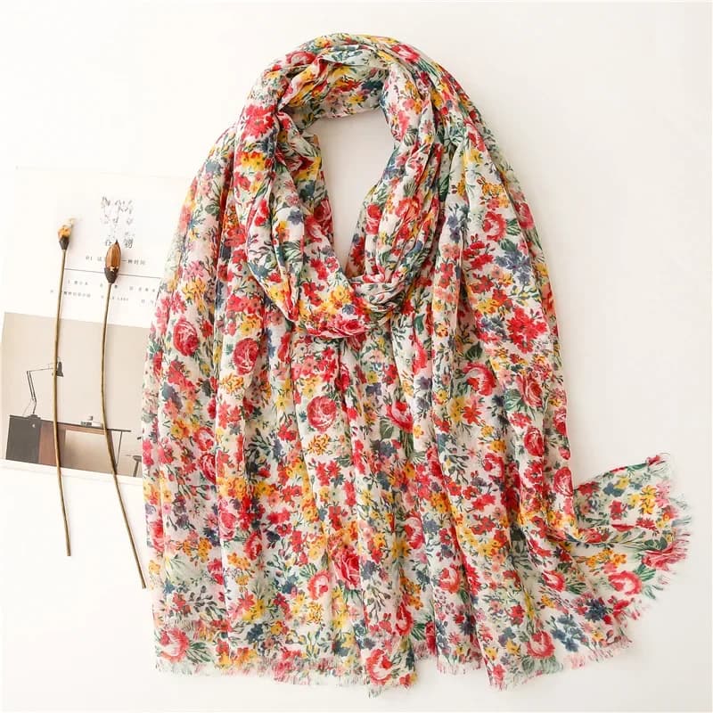 Nouvelle mode millions de Polka frange florale Viscose châle écharpe dame haute qualité enveloppement bandeau Bufandas musulman Hijab Sjaal 180*90Cm