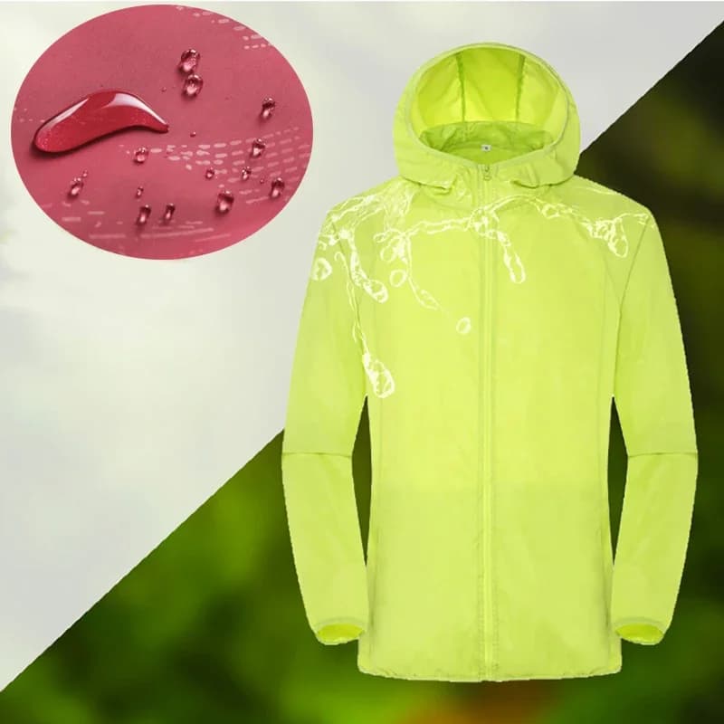 D2 imperméable Camping combinaison de pluie pantalon veste hommes/femmes imperméable soleil Protection contre l'eau vêtements peau sèche coupe-vent avec poche