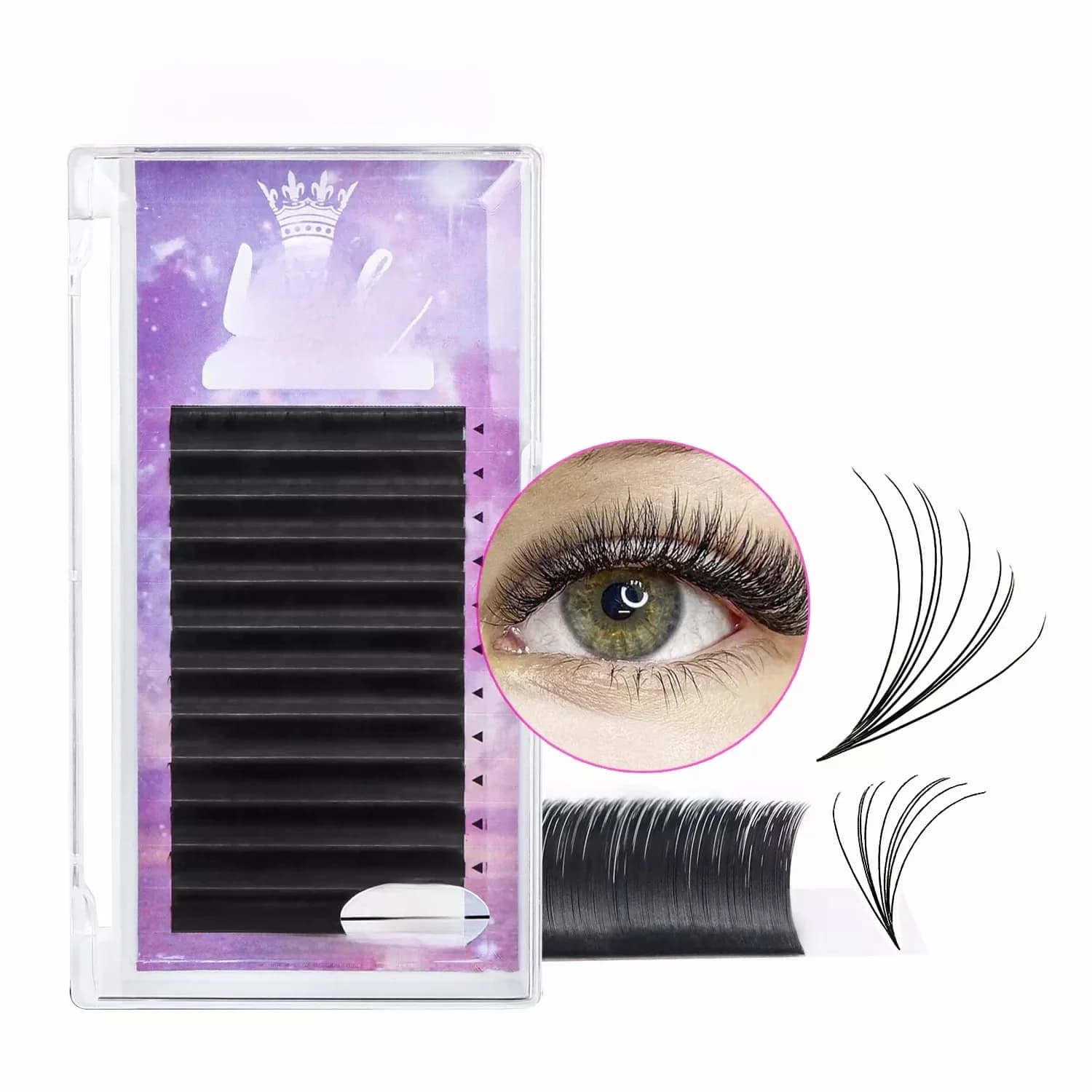 MASSCAKU maquillage Super longs cils à éventail facile 8-20mm floraison rapide 2d-20d cils d'égalade pour la construction d'extensions de cils