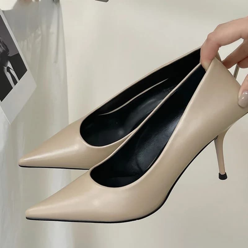 Eilyken-Escarpins en cuir PU de haute qualité pour femmes, nouvelles sandales provoqué, chaussures pour dames, sexy, peu profondes, pointues, Parker, talons hauts fins, mode