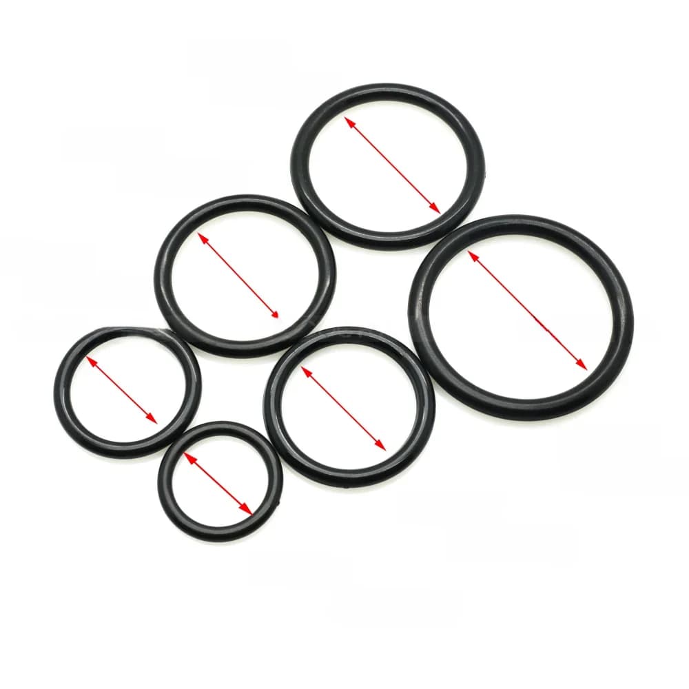5 pièces 24mm 30mm 35mm 40mm 45mm 50mm de diamètre intérieur. Anneau torique en plastique pour vêtements, chaussures, sac à dos, pièces de sac d'extérieur, accessoire