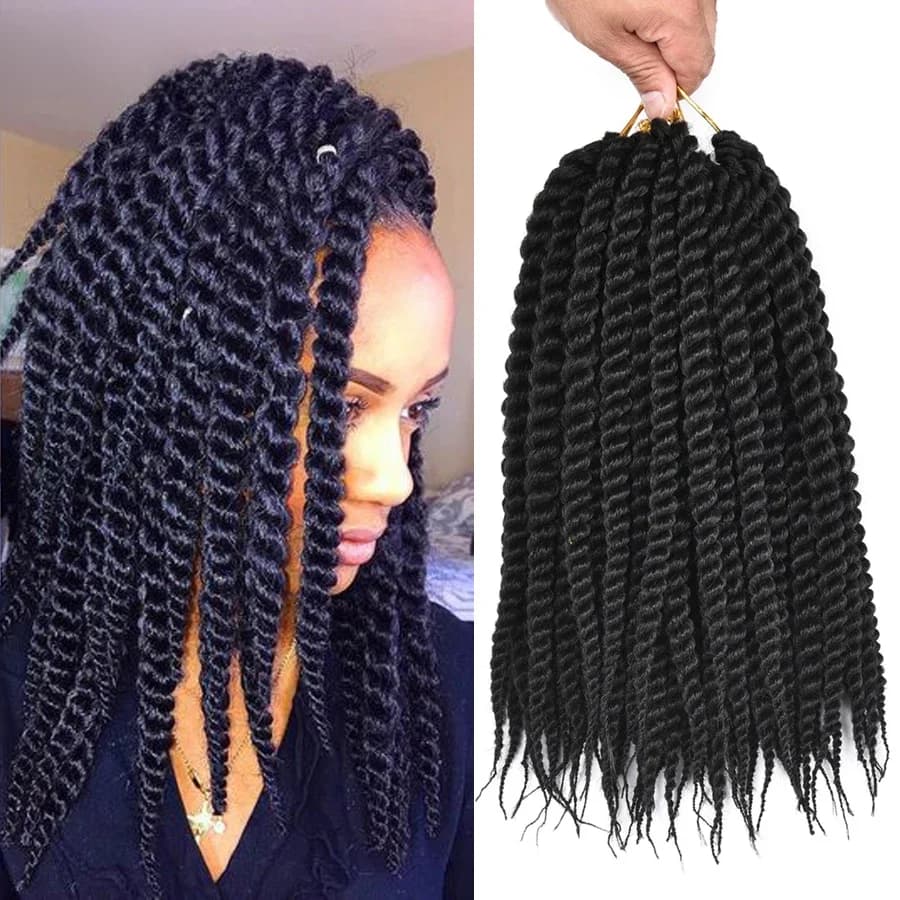 TOMO – tresses synthétiques au Crochet torsadées sénégalaises, Extensions capillaires de 12 à 18 pouces pour femmes noires, ombré brun, 12 racines