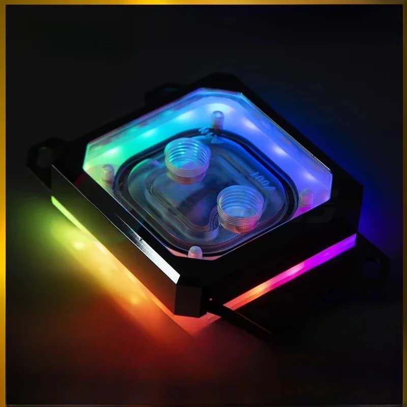 FREEZEMOD – bloc d'eau CPU RGB pour AMD AM4 AM5, cadre métallique + couvercle en acrylique, Aurora 5V ARGB SYNC,AMD-PK5E