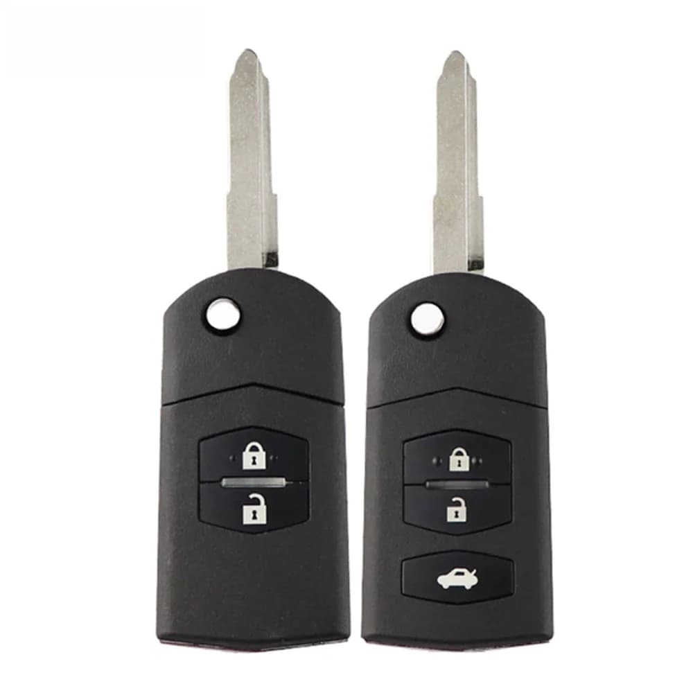 YIQIXIN 2/3 bouton pliant rabat voiture clé coque Fob avec lame non coupée pour Mazda 2 3 5 6 RX8 MX5 M6 CX5 coque de clé à distance