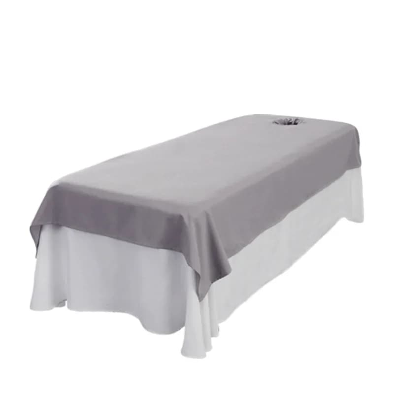 1 pièce Housse de table de massage en coton uni pour salon de beauté et SPA, anti-rétrécissement, douce au toucher, respectueuse de la peau, avec ou sans trou