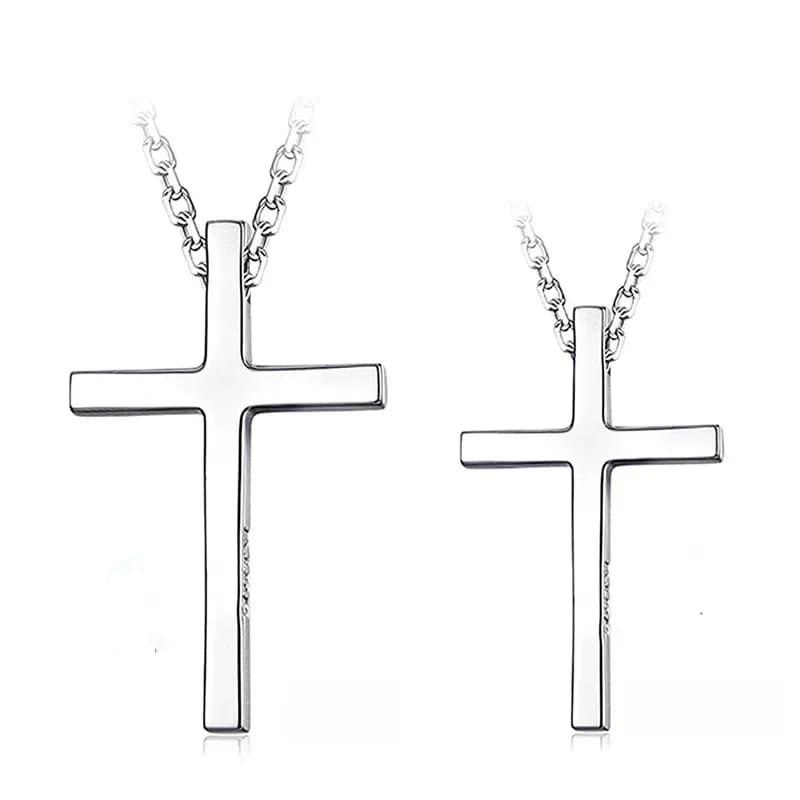Collier en argent Sterling 925 pour hommes et femmes, bijoux classiques avec pendentif en croix, ras du cou, tendance