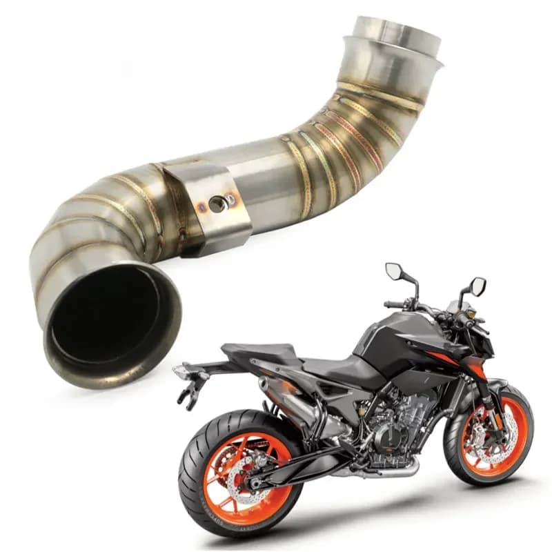 Pour Duke 790 2018 2019 Escape sans lacet silencieux d'échappement tuyau de liaison intermédiaire avec bouclier thermique moto remplacer les accessoires