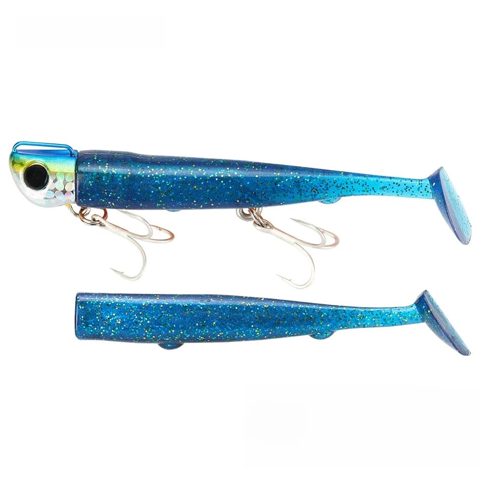 TSURINOYA tête de gabarit longue coulée T queue ensemble de leurre souple 110mm 35g 2 pièces leurre corps bar flet eau salée coulant leurre de pêche