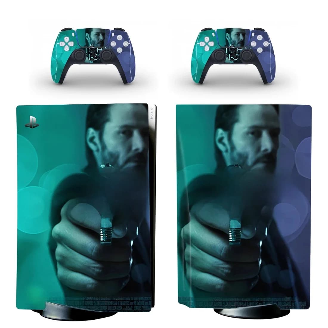 John Wick PS5 Standard disque peau autocollant couverture pour Console et 2 contrôleurs PS5 disque peau vinyle