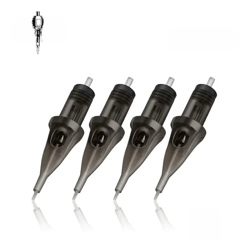 Aiguilles de tatouage jetables, 10 pièces, 0.3MM 0.35MM, doublure ronde, cartouche de sécurité stérilisée, aiguille de tatouage avec système de Membrane