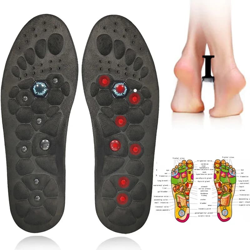 Semelles de massage magnétiques pour thérapie d'acupression des pieds, masseur de santé, support de voûte plantaire, inserts de l'offre elles de chaussures, rérolologie, instituts oto