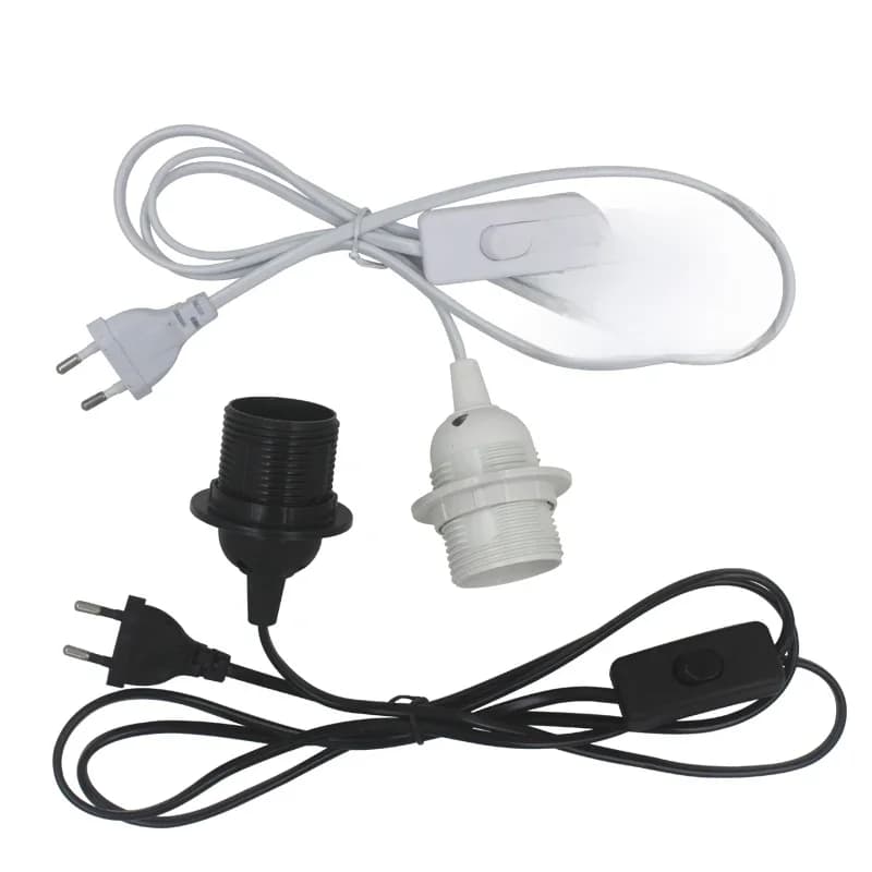 Câble d'alimentation pour support de lampe, 1.8m, E27 ue, luminaire LED suspendu, adaptateur de prise d'ampoule avec interrupteur 220V,douille e27
