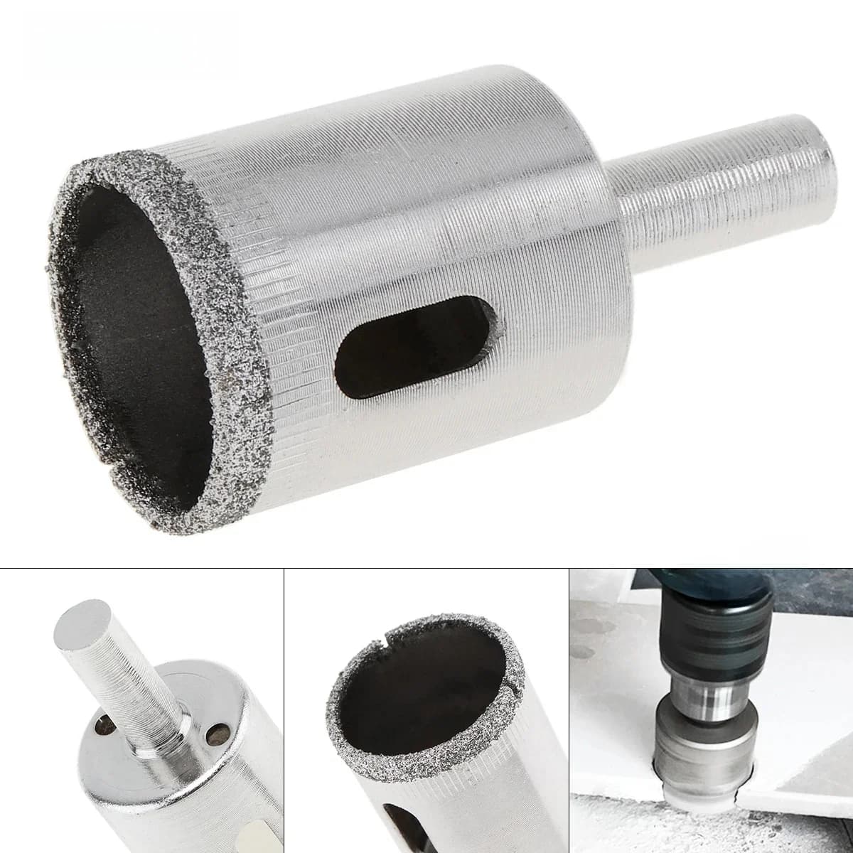 1 pièce, Kit d'outils de perçage avec scie cloche en alliage métallique à revêtement diamanté, ouvre-trou pour verre, carrelage et céramique