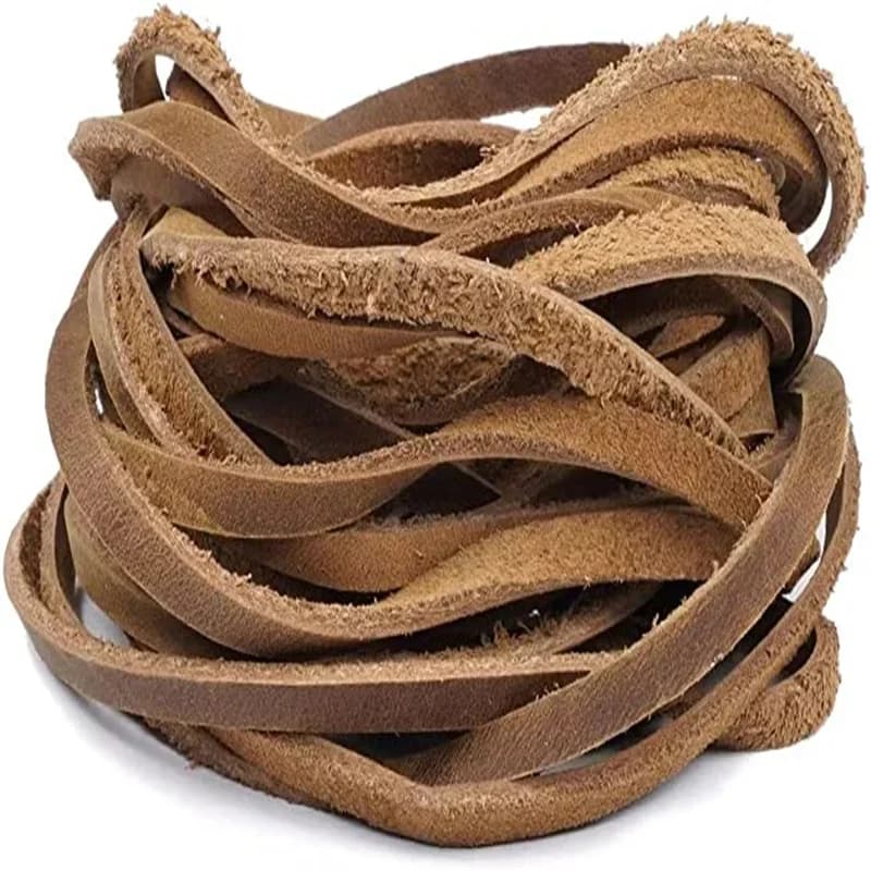 Corde Plate en Cuir de Vache group, Marron et Noir, 2m, 2/3/4/5/6/8mm de Largeur, pour Bricolage, Bracelets, Collier, Bijoux, Lacets de Chaussures, Perles