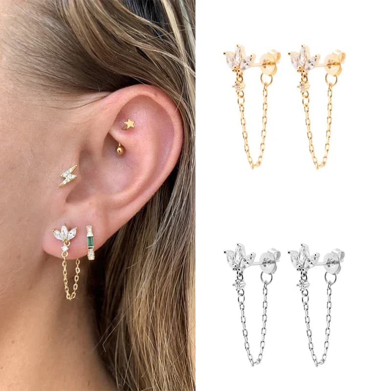 CRMYA-Boucles d'Oreilles Boho JODangle, Bijoux en Plaqué Or, Piercing, Pompon, Fleur, Vente en Gros