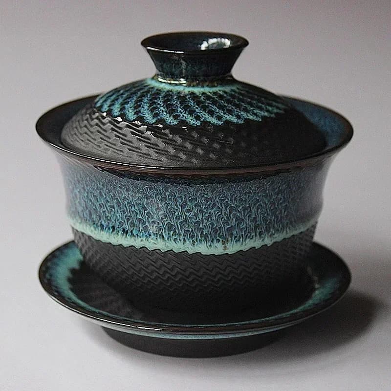 Dehua-Tasse à thé Gaiwan en céramique modifiée au four, soupière à thé faite à la main, accessoires de service à thé rétro chinois, tasse principale, verres, 180ml