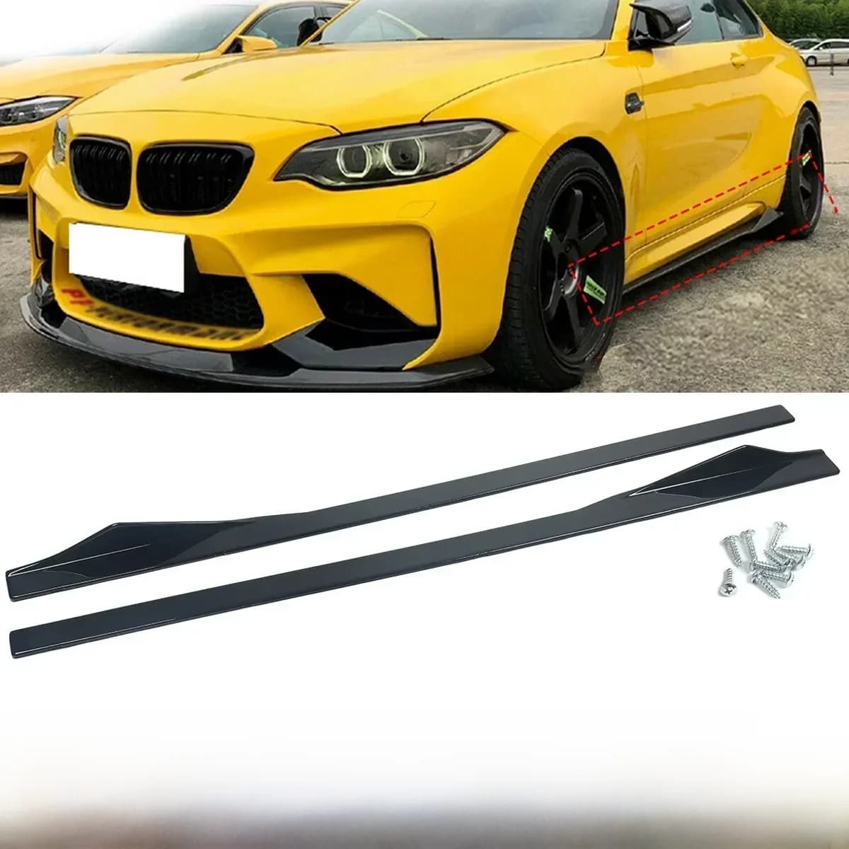 MagicKit – EXTENSION de jupe latérale, lame 13-18, noir brillant, pour BMW F22 F23 M, STYLE PERFORMANCE