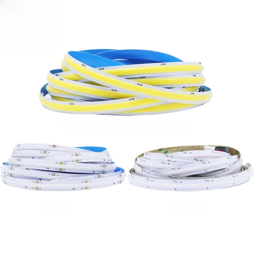 Bande lumineuse LED COB CCT/RGB/RGBW/RGBCCT 840 LED/m Haute densité Flexible FOB COB RA90 Luminaires LED linéaires à intensité variable DC24V