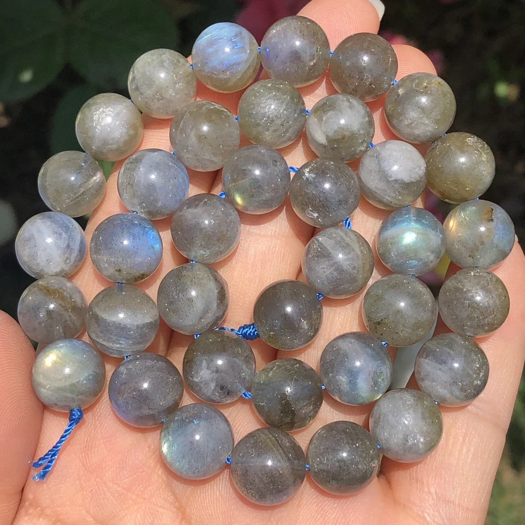 Perles Rondes en Pierre de Labrumen Grise Naturelle AAA, pour Fabrication de Bijoux, Bracelet, Collier, DIY