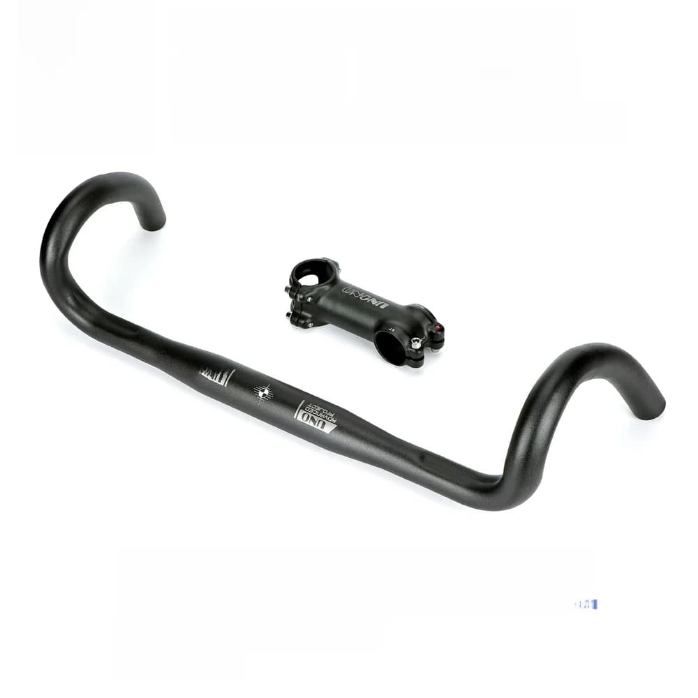 UNO – ensemble de guidons de vélo de route, tige de vélo en aluminium de 31.8mm, barre de chute évasée de course de gravier 400/420/440/460mm, pièces de vélo à barre courbée